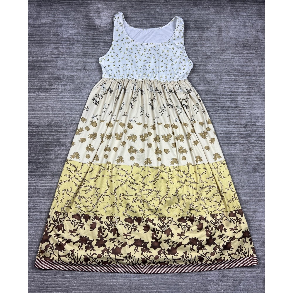 Unbranded Maxi Dress Womens 0XL Multicolor Floral Tiered Sleeveless Boho Stretch